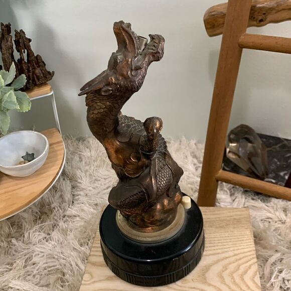 RONY Dragon Electric Table Gas Lighter Made In Japan Vintage Non Working - Picture 5 of 17